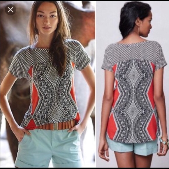 Anthropologie Tops - Anthropologie printed T Shirt